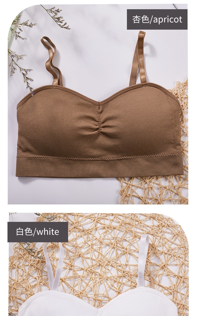 New Compact Threaded Seamless Chest Wrap Non-Underwire Sports Bra With Chest Pad Adjustable Push-Up Bra undefined