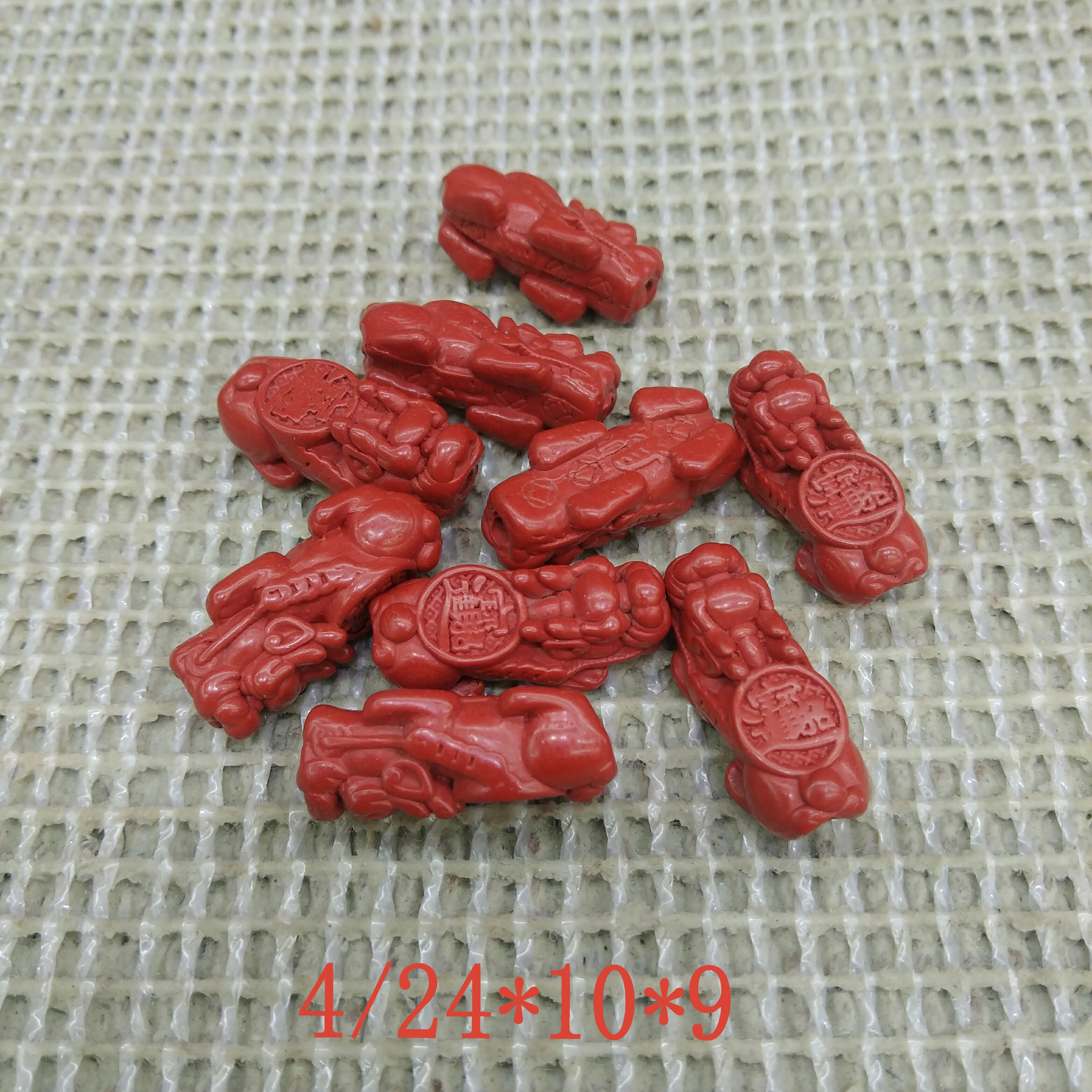 高含量朱砂半成品配件5号进宝貔貅珠手工diy珠子时尚之光172