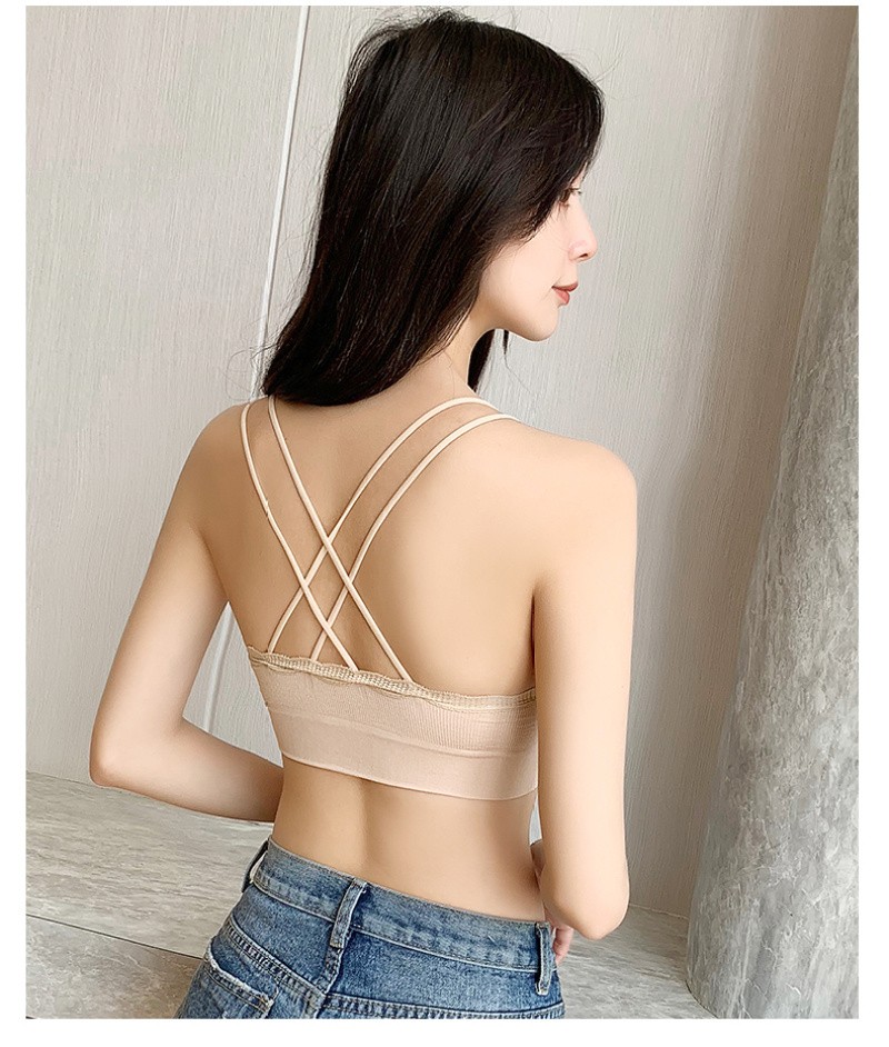 New Seamless Beauty Back Double Cross Lace Vest One Piece Push-Up Seamless Sports Base undefined