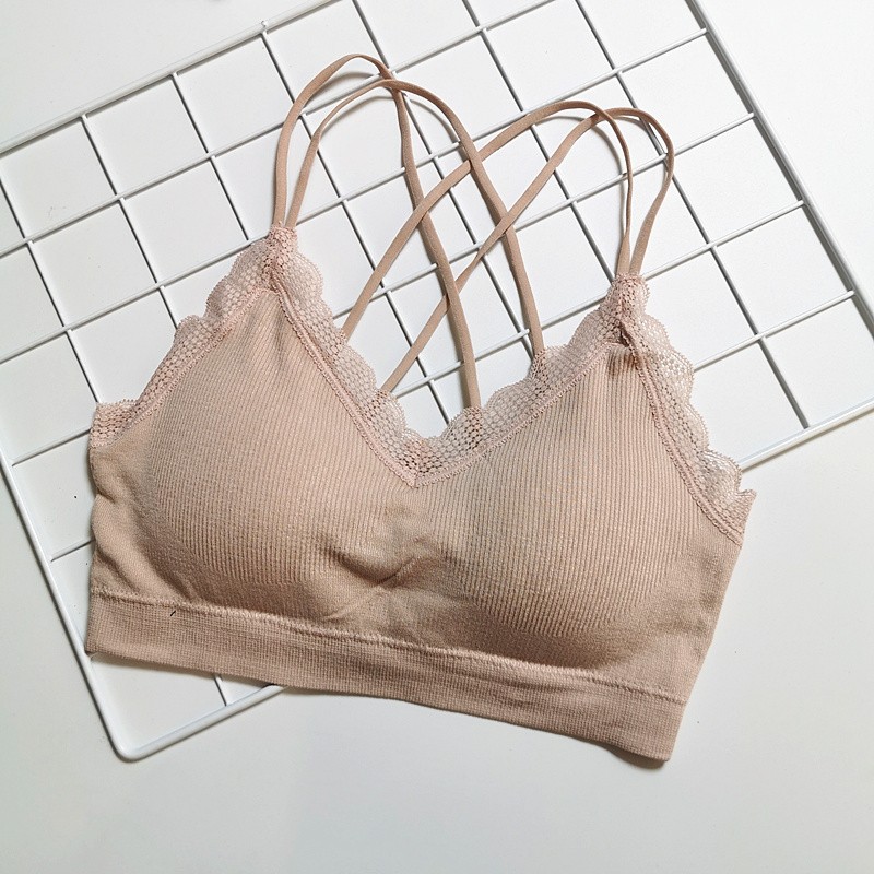 New Seamless Beauty Back Double Cross Lace Vest One Piece Push-Up Seamless Sports Base undefined