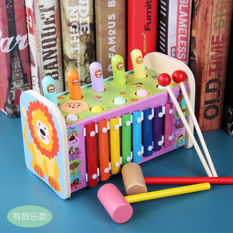 The wooden educational multi-functional lion music whack-a-mole game is highly entertaining with rich colors. It helps cultivate logical thinking ability and promotes parent-child interaction. It also exercises hand-eye coordination. This early education and enlightenment toy accompanies you to success Application Scenario