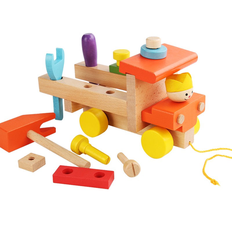 The wooden educational toy, the seven-color nut cart, is highly entertaining and can cultivate logical thinking ability. The parent-child interactive game can exercise hand-eye coordination. This early education enlightenment toy will accompany you to success detail image 10