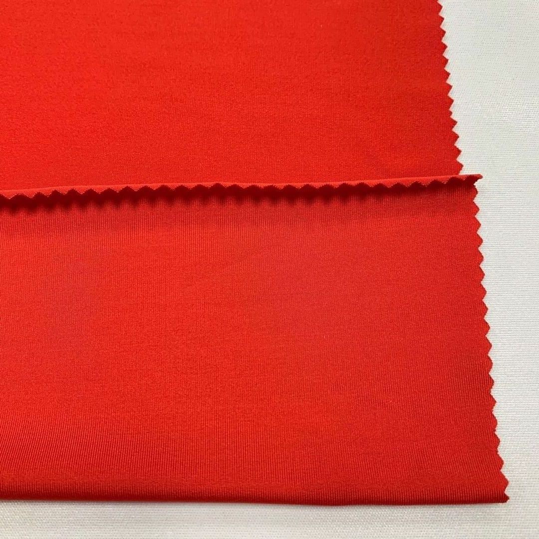 In stock: 140-180G polyester ammonia four-sided sweat-elastic fabric for yoga and dance clothing, T-shirt, vest and halter top fabric detail image 4