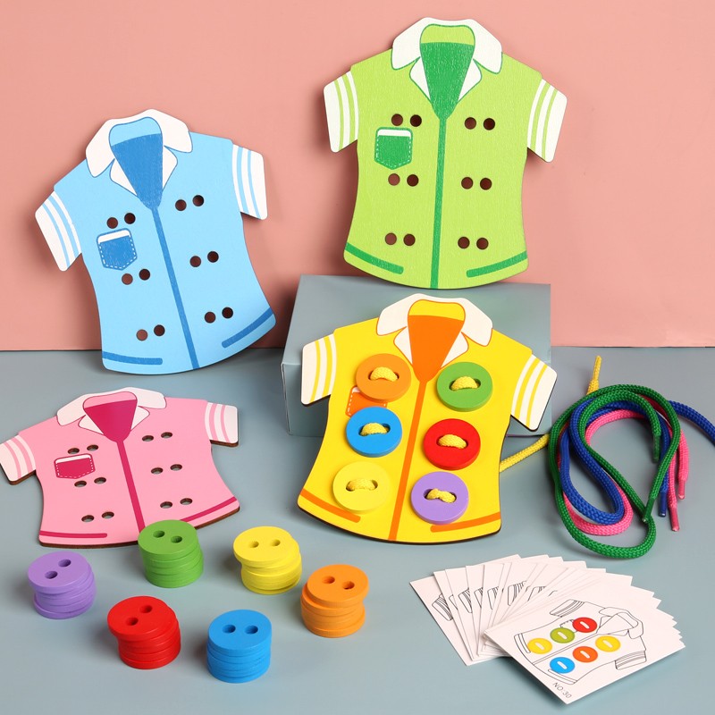Wooden toys, educational toys, clothes and rope toys, highly entertaining, logical thinking ability cultivation, parent-child interactive games exercise hand-eye coordination, early education enlightenment toys accompany you to success detail image 4