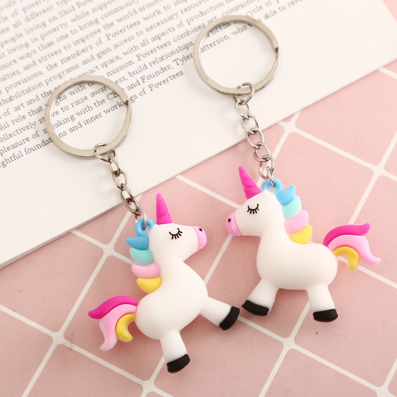 Unicorn stereoscopic silicone keychain series mix 2
