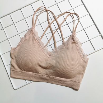 New Seamless Beauty Back Double Cross Lace Vest One Piece Push-Up Seamless Sports Base
