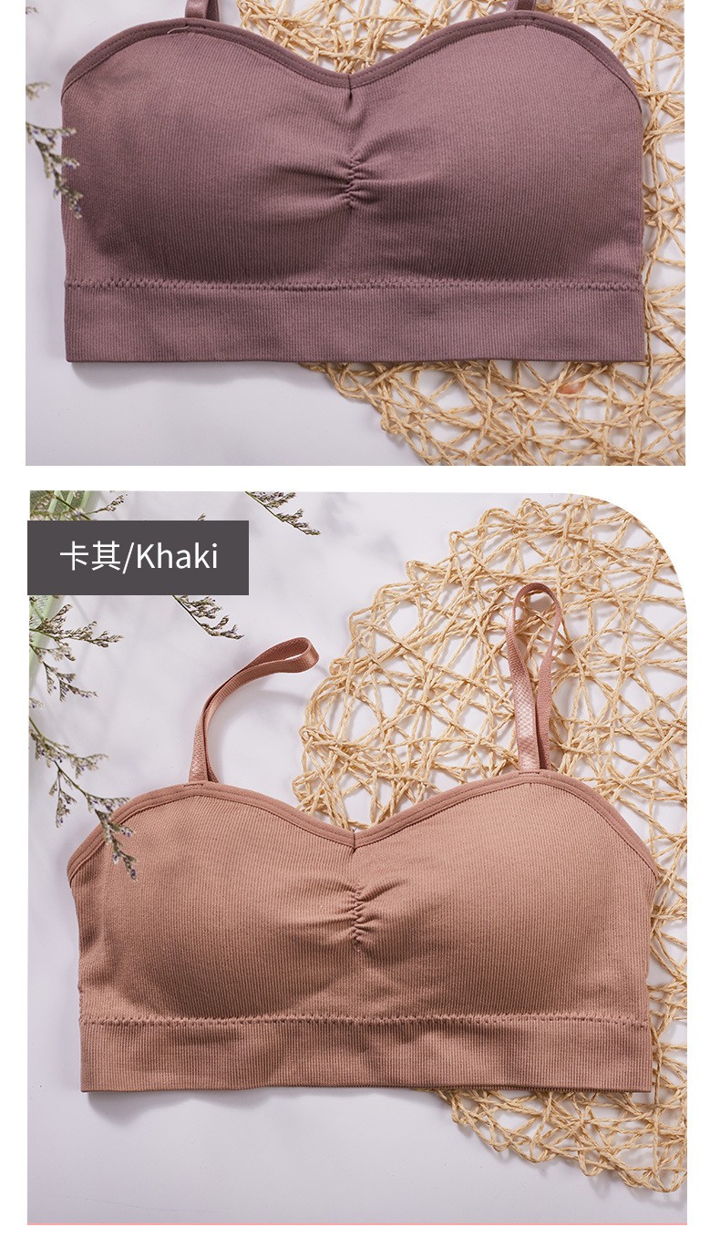 New Compact Threaded Seamless Chest Wrap Non-Underwire Sports Bra With Chest Pad Adjustable Push-Up Bra undefined