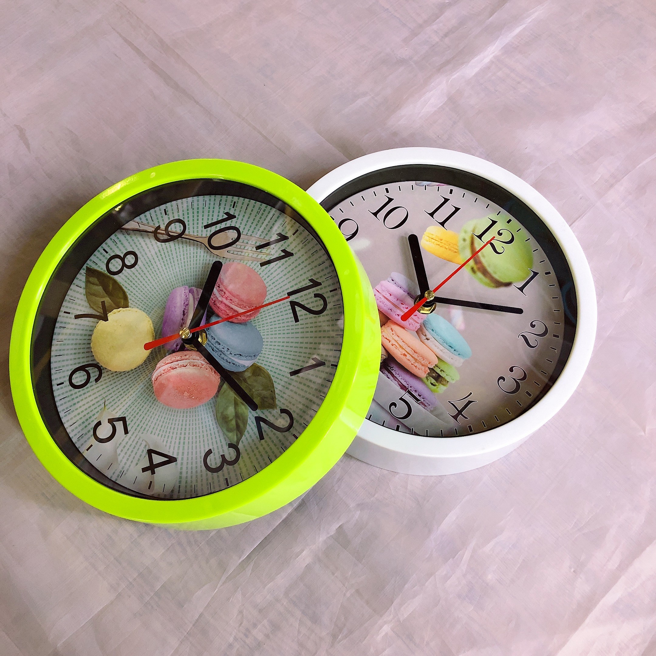 8-inch plastic wall clock, customizable LOGO, cute cartoon cake, quartz clock, 20cm detail image 4
