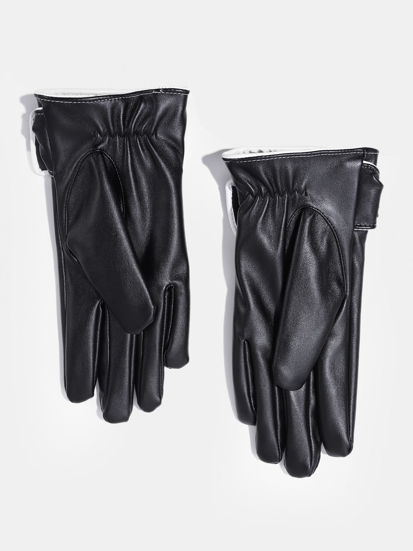 ins风韩版仿皮PU手套女秋薄款冬天加绒保暖厚假羊皮冬季骑车开车电动车触屏防寒详情图4