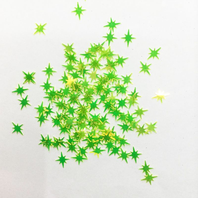 万川珠片厂家直销 7.6x9mm 米字星金光亮片 史莱姆玩具装饰配件