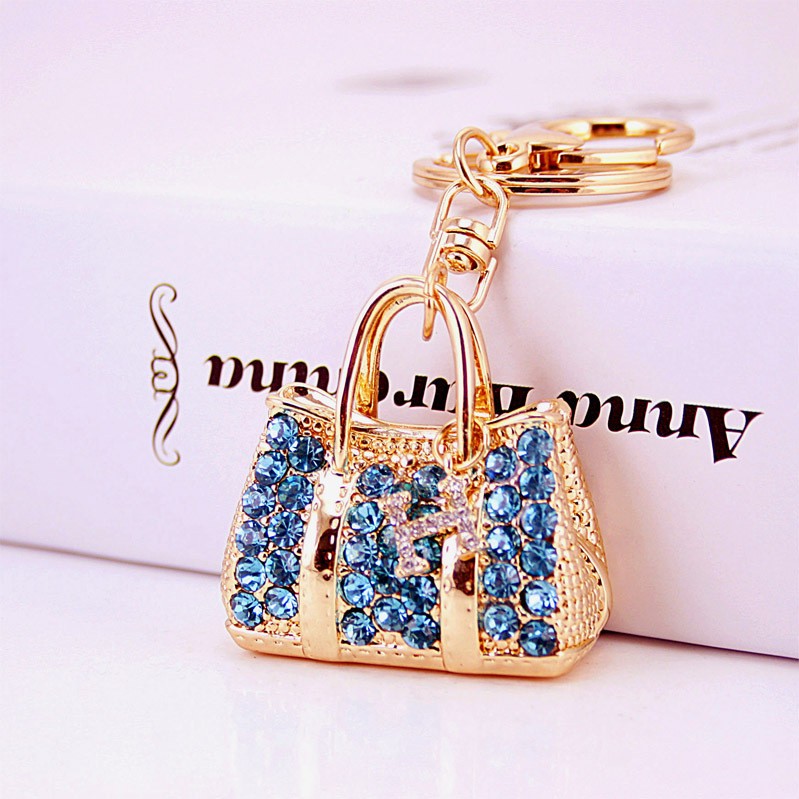 Fashionable and light luxury women's handbag inlaid with rhinestones, car keychain, women's bag accessories detail image 3
