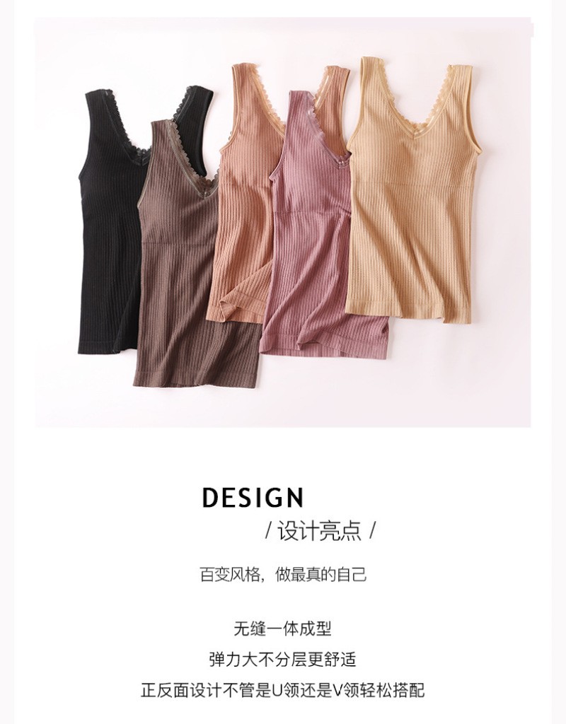 2019 Autumn And Winter Wool Circle Heating Vest Sponge Chest Pad Warm Women's Top Undershirt Underwear Manufacturers full figure