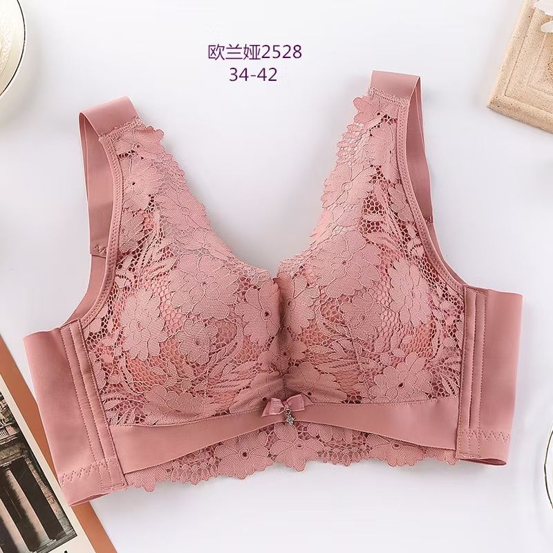 Autumn And Winter New Fashion Lace Mesh Bra Comfortable Cotton Retraction Pair Milk Gathering Adjustment Underwear Female 48