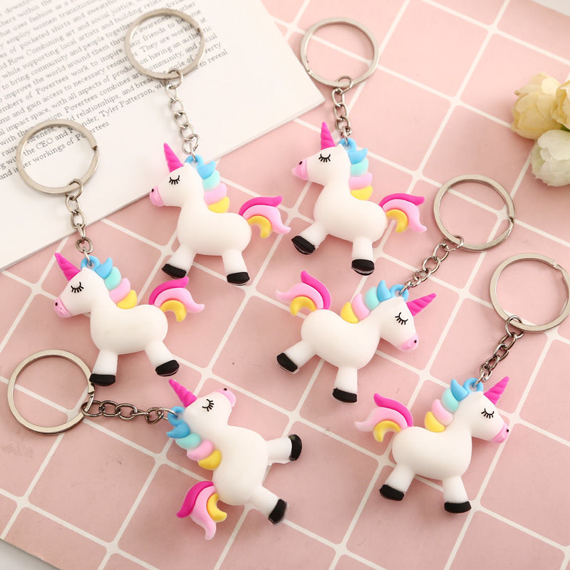 Unicorn stereoscopic silicone keychain series mixed 3