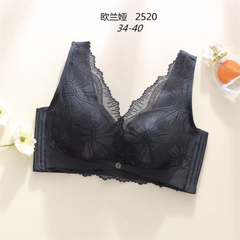 Autumn And Winter New Fashion Sexy Deep V Lace Mesh Bra Comfortable Cotton Retraction Pair Milk Gathering Adjustment Underwear 2520