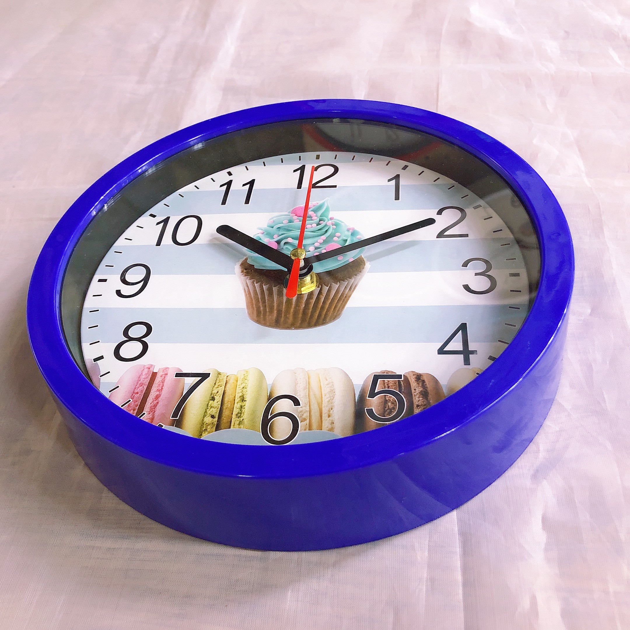 8-inch plastic wall clock, customizable LOGO, cute cartoon cake, quartz clock, 20cm detail image 5