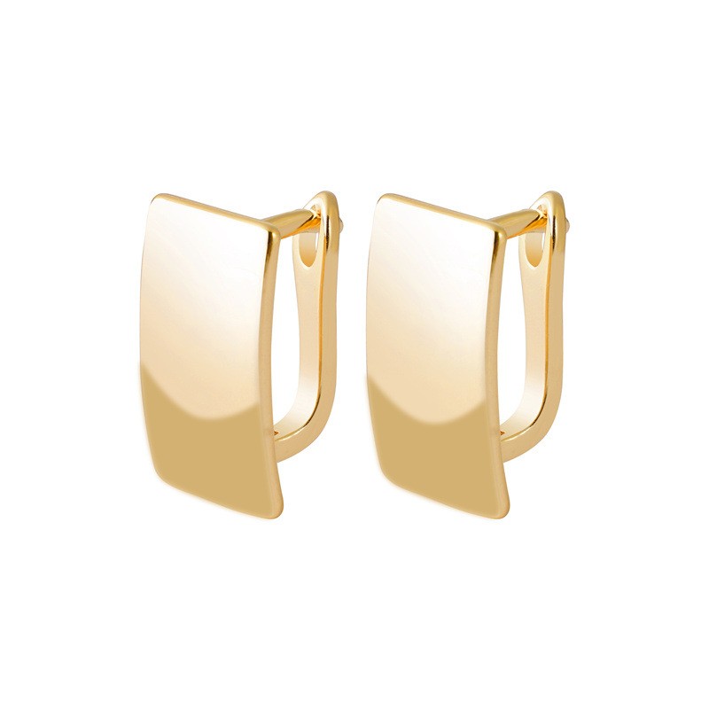 European and American simple rectangular geometric ladies' cold alloy earrings detail image 2