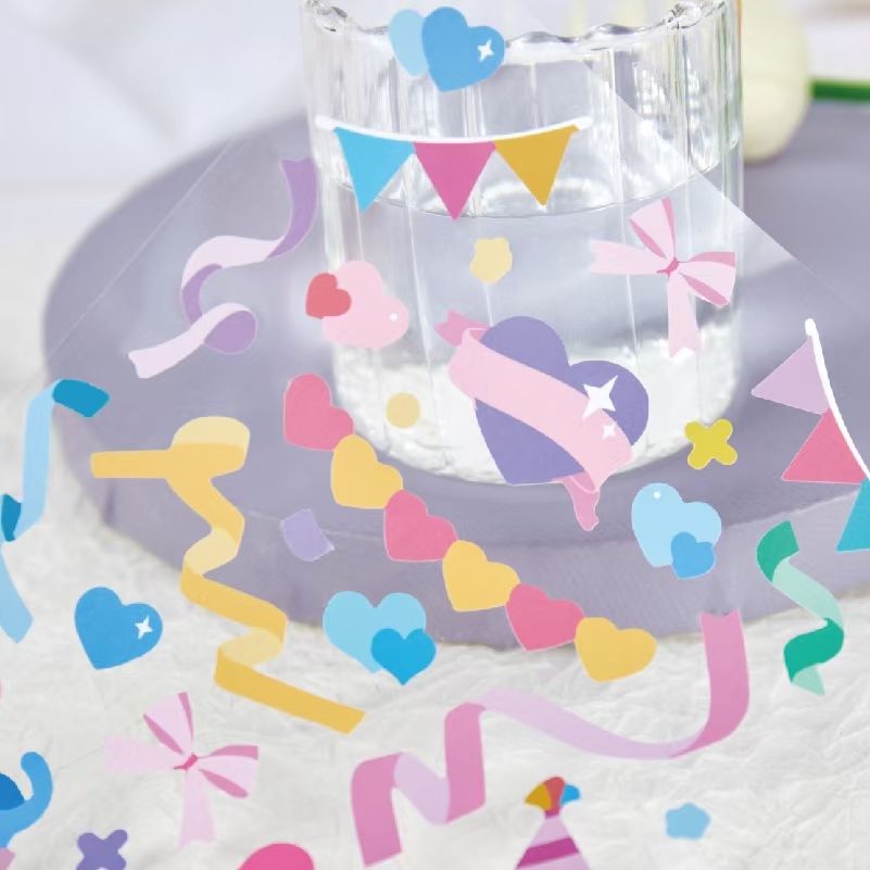 Small stickers diy decoration stickers ribbon stickers cartoon bag stickers ins girly heart children decoration