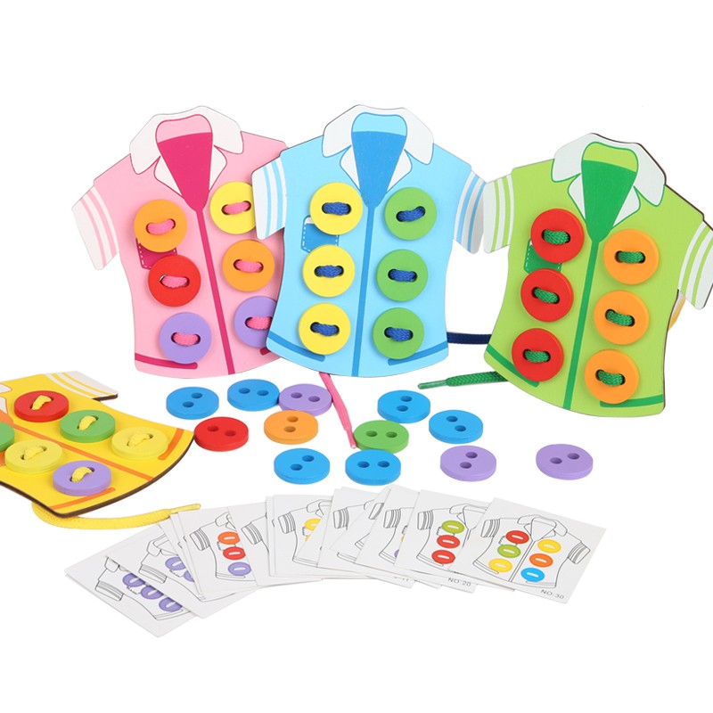 Wooden toys, educational toys, clothes and rope toys, highly entertaining, logical thinking ability cultivation, parent-child interactive games exercise hand-eye coordination, early education enlightenment toys accompany you to success detail image 7