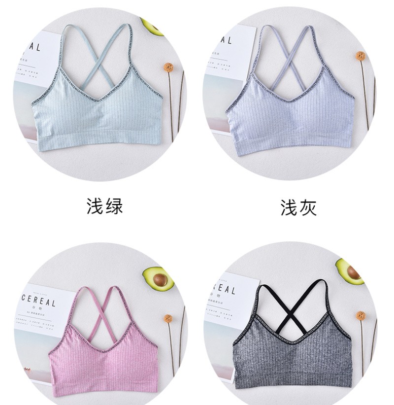 New Seamless English Strap Cross Comfort Beauty Back Stylish Bare Safety Letter Strap No Underwire Sports Bra Application Scenario