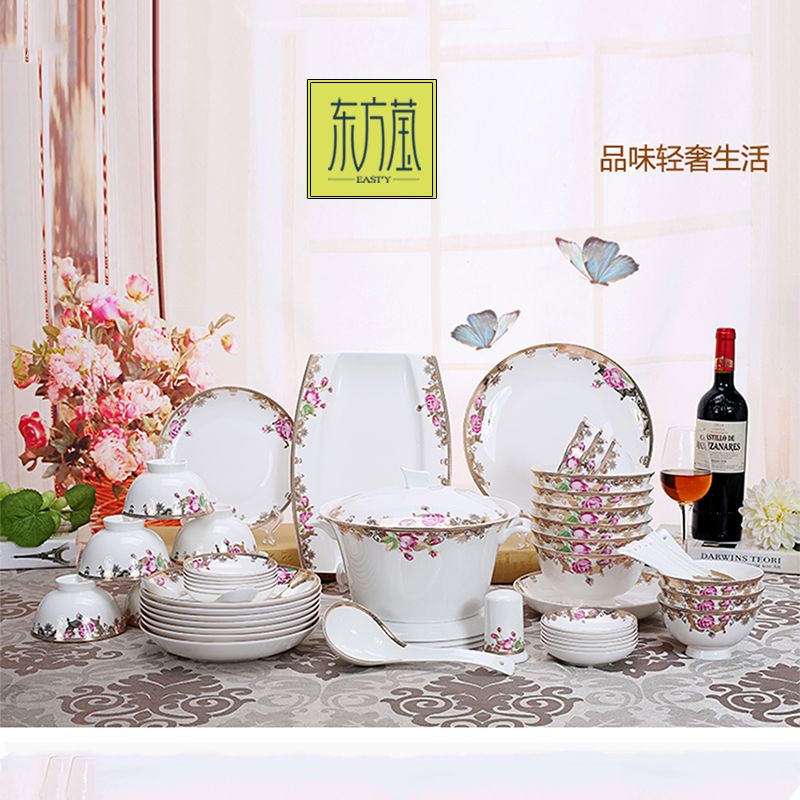 Bone China tableware, high-end ceramic tableware for weddings, wholesale and customized tableware, gift bowls, ceramic plates