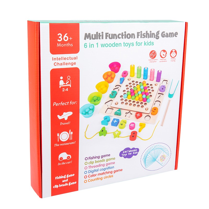 Wooden toys, educational toys, multi-functional beaded fishing, highly entertaining, logical thinking ability cultivation, parent-child interactive games, hand-eye coordination exercise, early education enlightenment toy companions detail image 8