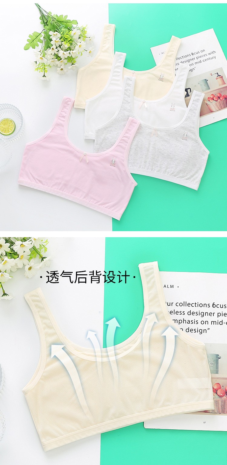 Stepless Fixed Strap Bra Japanese Bow Girly Bra Breathable Back Full Cup Student Wrap undefined