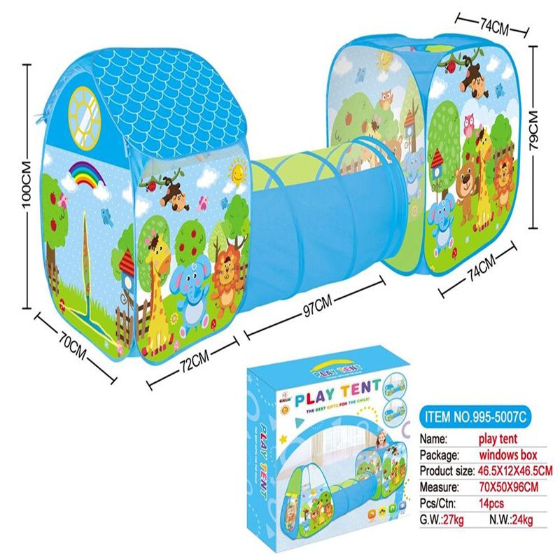 卡通欢乐动物园3合1帐篷995-5007B细节图