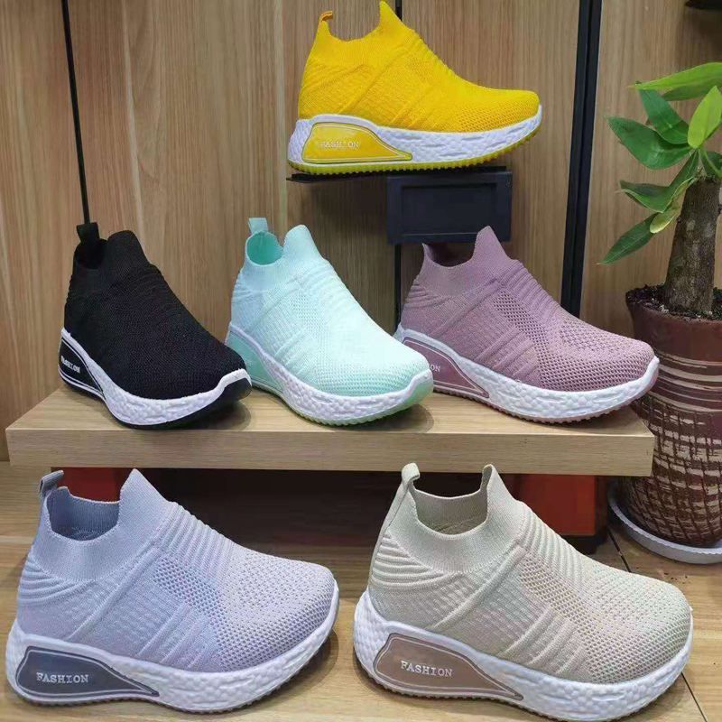Fly Woven Casual Sports Shoes Shock Absorption Fashion Multi-Color Multi-Style Men's Shoes Women's Shoes Comfortable Breathable Lace-Up Deodorant Shoes 44368-922#