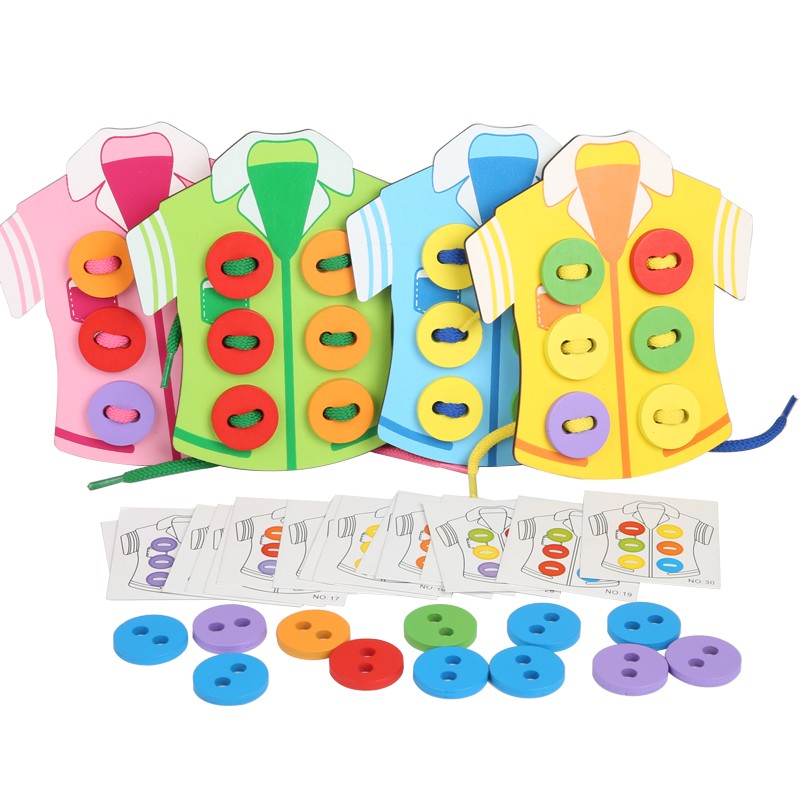 Wooden toys, educational toys, clothes and rope toys, highly entertaining, logical thinking ability cultivation, parent-child interactive games exercise hand-eye coordination, early education enlightenment toys accompany you to success detail image 8