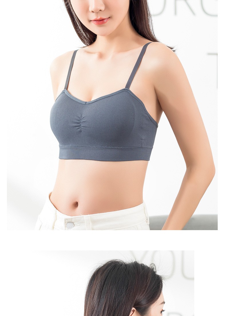 New Compact Threaded Seamless Chest Wrap Non-Underwire Sports Bra With Chest Pad Adjustable Push-Up Bra undefined