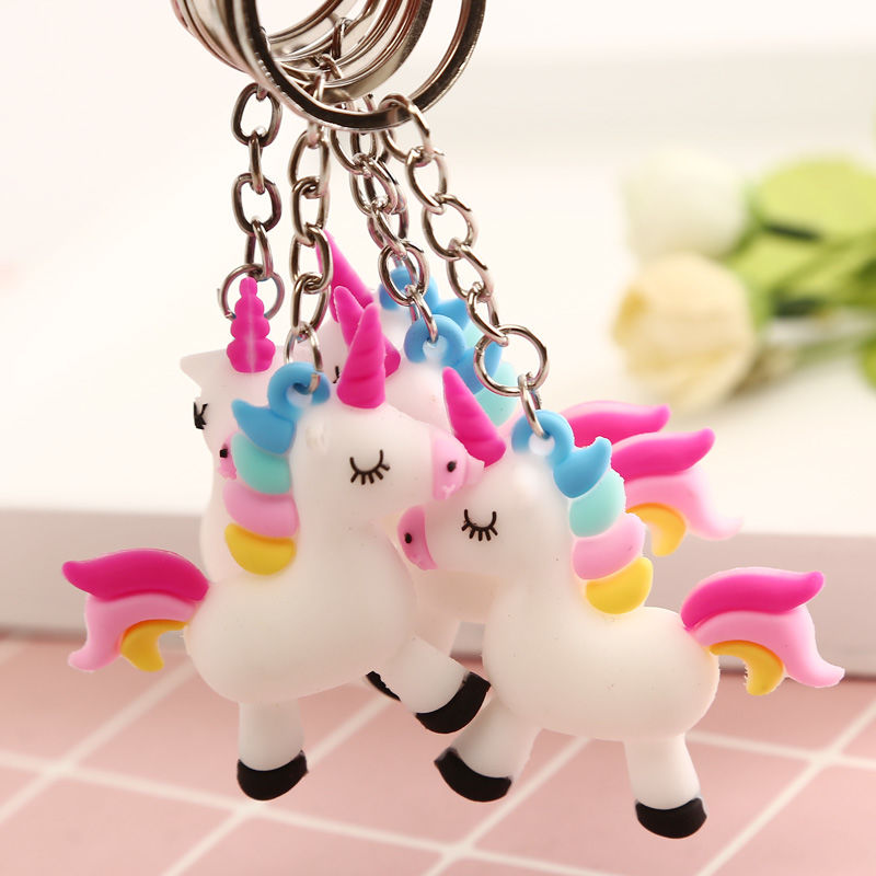 Unicorn stereoscopic silicone keychain series mixed 7