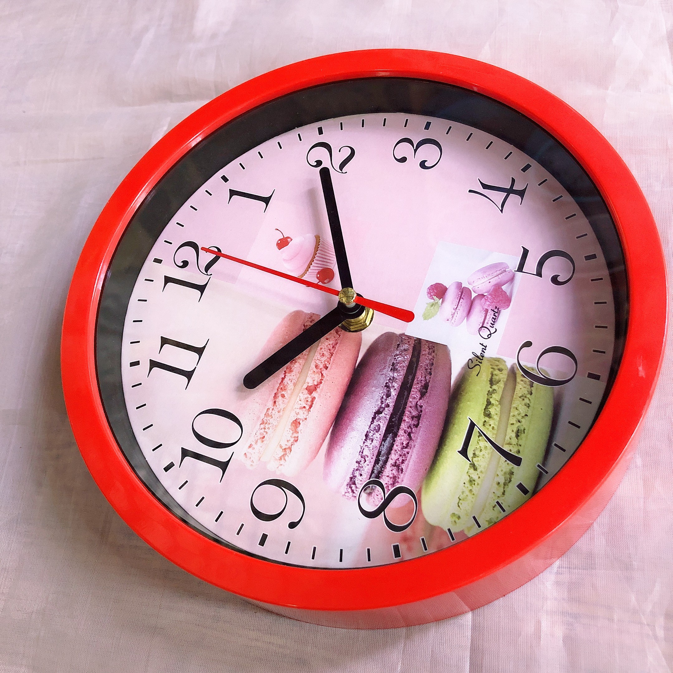 8-inch plastic wall clock, customizable LOGO, cute cartoon cake, quartz clock, 20cm detail image 6