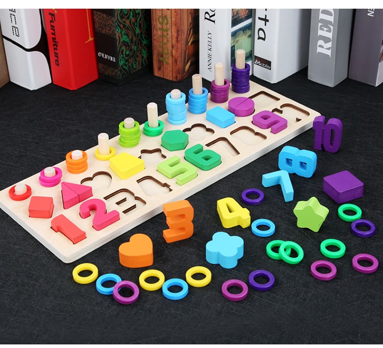 The wooden educational toy with a shaped number and logarithm board is highly entertaining and colorful. It helps cultivate logical thinking ability. The parent-child interactive game exercises hand-eye coordination. Early education and enlightenment toys accompany you to success detail image 15