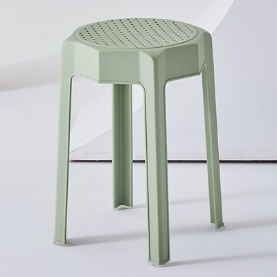 吕字家具-塑料凳子加厚成人北欧餐凳创意叠放餐厅等位板凳圆凳椅子详情1