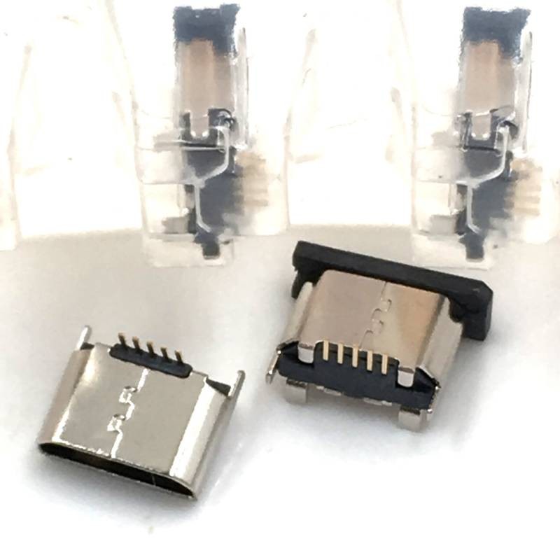 立式贴片MICRO母座5P直边 迈克连接器 180度SMT USB MICRO充电座详情图3