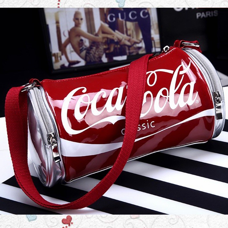 Coca-Cola Red Bucket Bag Instagram Celebrity Crossbody Bag full figure