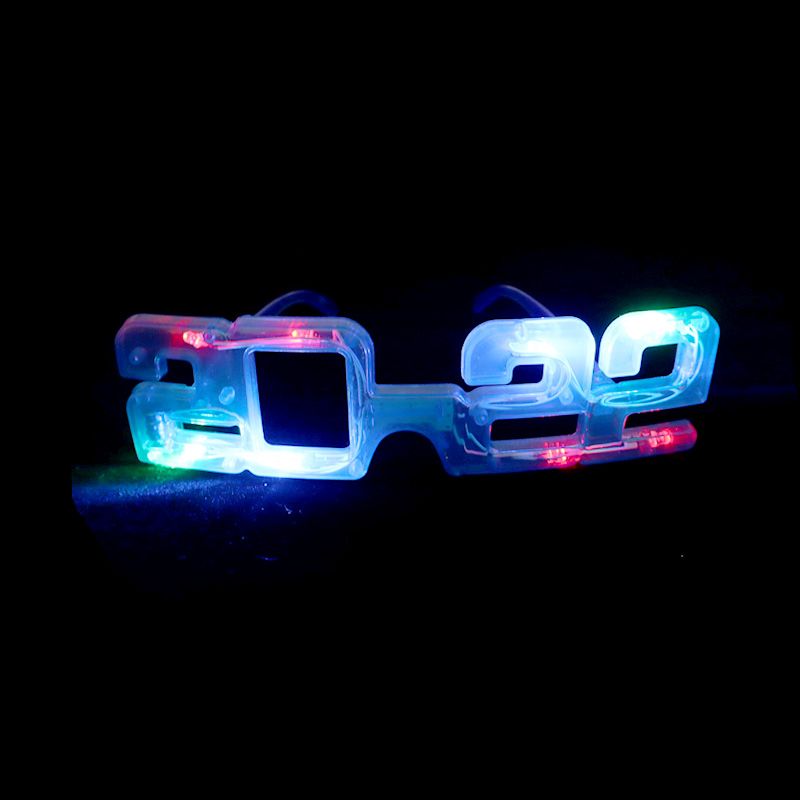 灯泡2022数字发光眼镜 新年跨年闪光眼镜 八灯发光眼镜详情图3