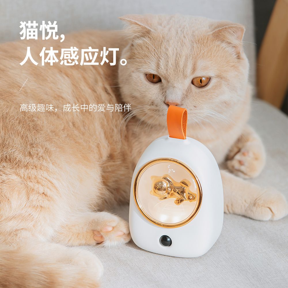 Creative smart Cat Joy human body sensing LED night light, creative USB charging wall cabinet light, bedside baby eye-protecting light Item Picture