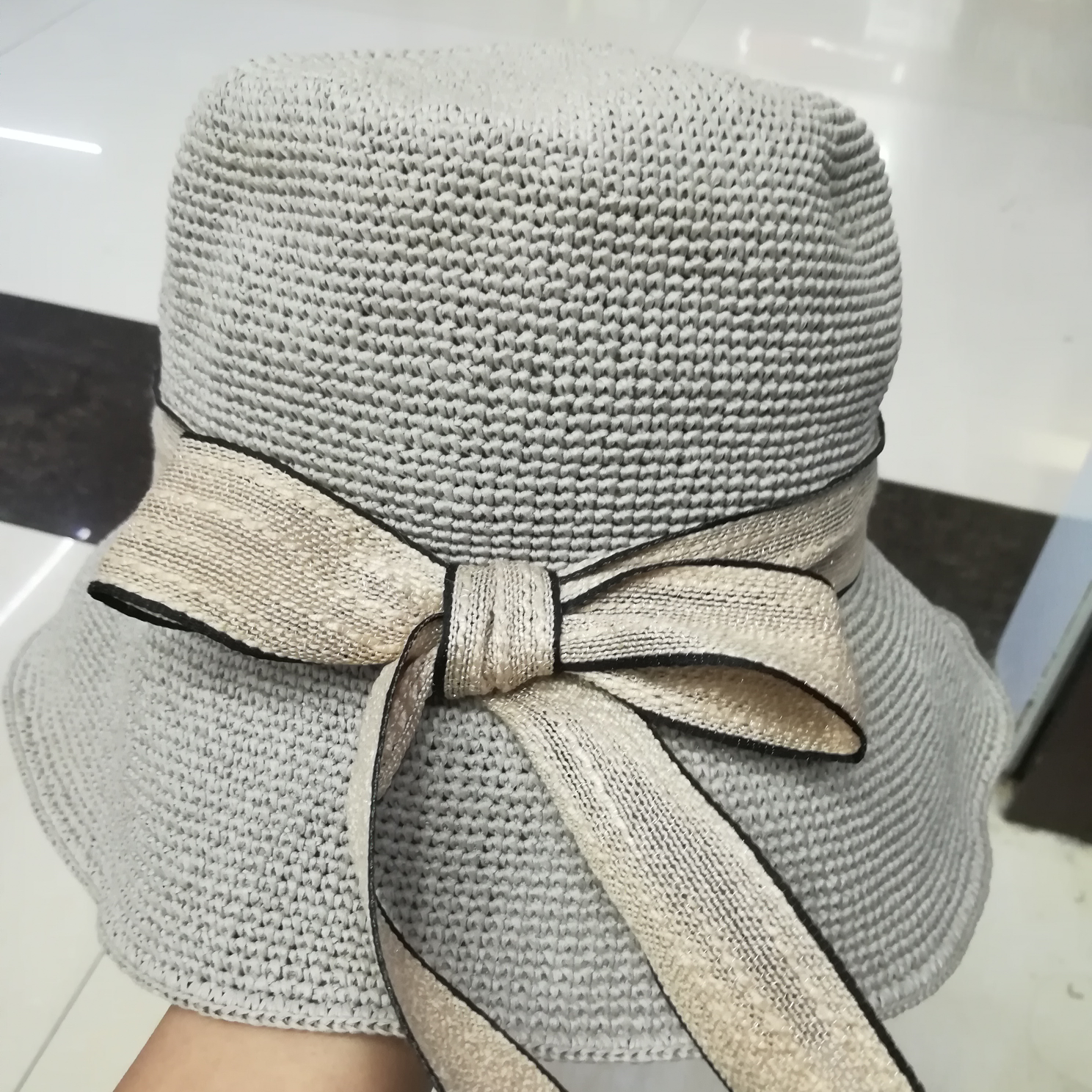 手钩针纸帽飘带