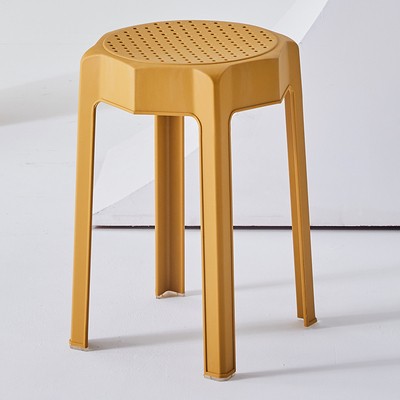 吕字家具-塑料凳子加厚成人北欧餐凳创意叠放餐厅等位板凳圆凳椅子详情2
