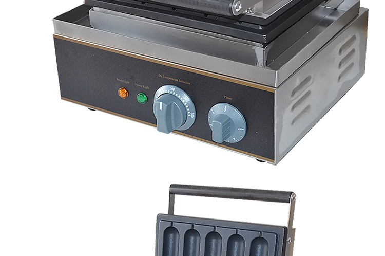 Comercial cinco rejilla de pollo hot-dog asado FY-5 taiwán muffin hot dog stick machine equipo de bocadillos de pollo detail image 4