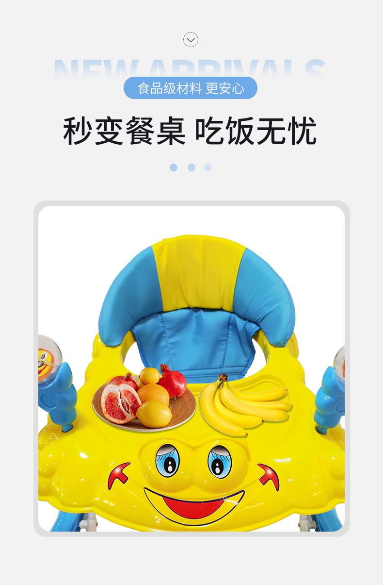 Baby early learning andador hand-push andador para niños con música luz andador anti-o pierna 307 detail image 2