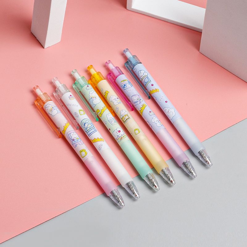 Creative design cartoon rabbit neutral pen writing stationery Student supplies silky writing is not easy to break ink office supplies novel design appearance beautiful activity gifts