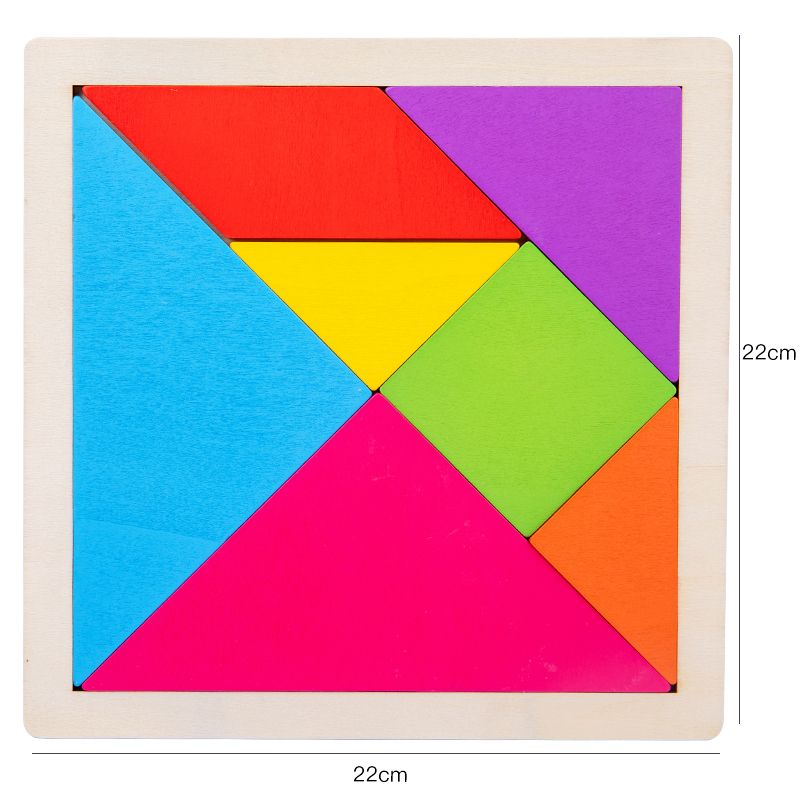 The 22CM educational and cognitive toy is a fun tangram with rich colors. It helps cultivate logical thinking ability, promotes parent-child interaction, and exercises hand-eye coordination. It is an early education and enlightenment toy companion
