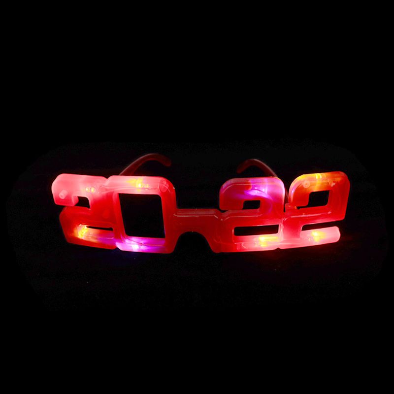灯泡2022数字发光眼镜 新年跨年闪光眼镜 八灯发光眼镜详情图2