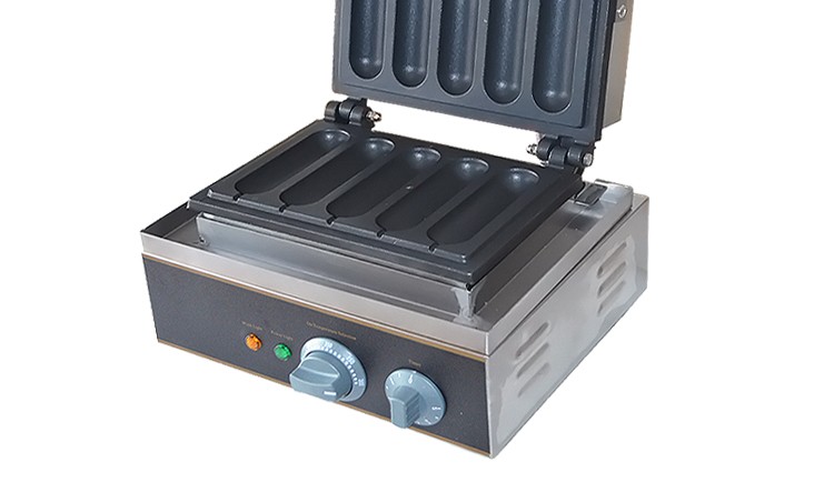 Comercial cinco rejilla de pollo hot-dog asado FY-5 taiwán muffin hot dog stick machine equipo de bocadillos de pollo detail image 5