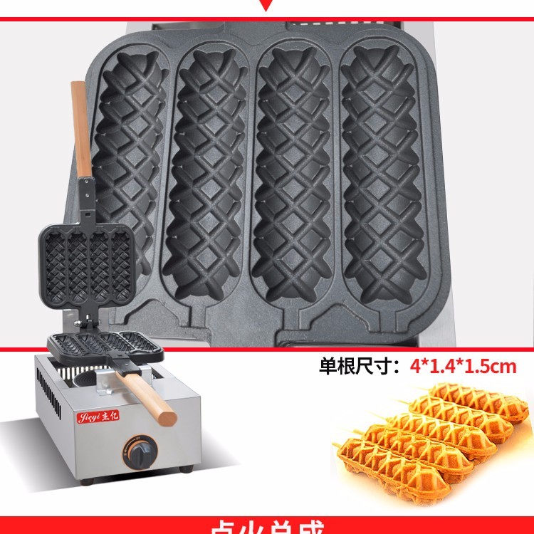 Commercial gas crispy chicken FY-114R French muffin hot dog machine, four sausage and snack equipment detail image 4