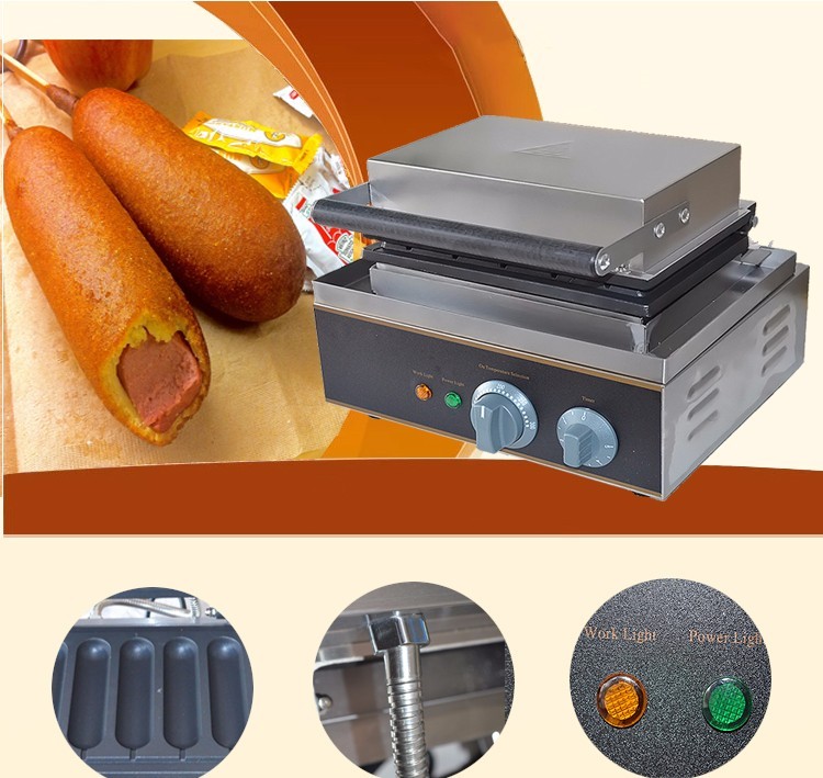 Comercial cinco rejilla de pollo hot-dog asado FY-5 taiwán muffin hot dog stick machine equipo de bocadillos de pollo detail image 2
