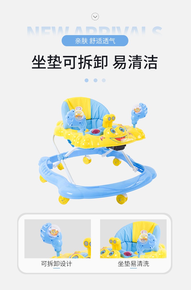 Baby early learning andador hand-push andador para niños con música luz andador anti-o pierna 307 detail image 8